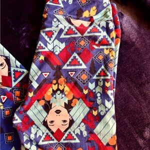 LuLaRoe Multicolor Geometric Leggings, small hole, see pictures